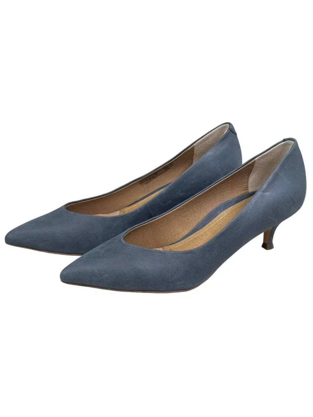 Vionic Josie Navy Suede Leather Kitten Heels Pumps Orthotic Sz 7.5 NWOB